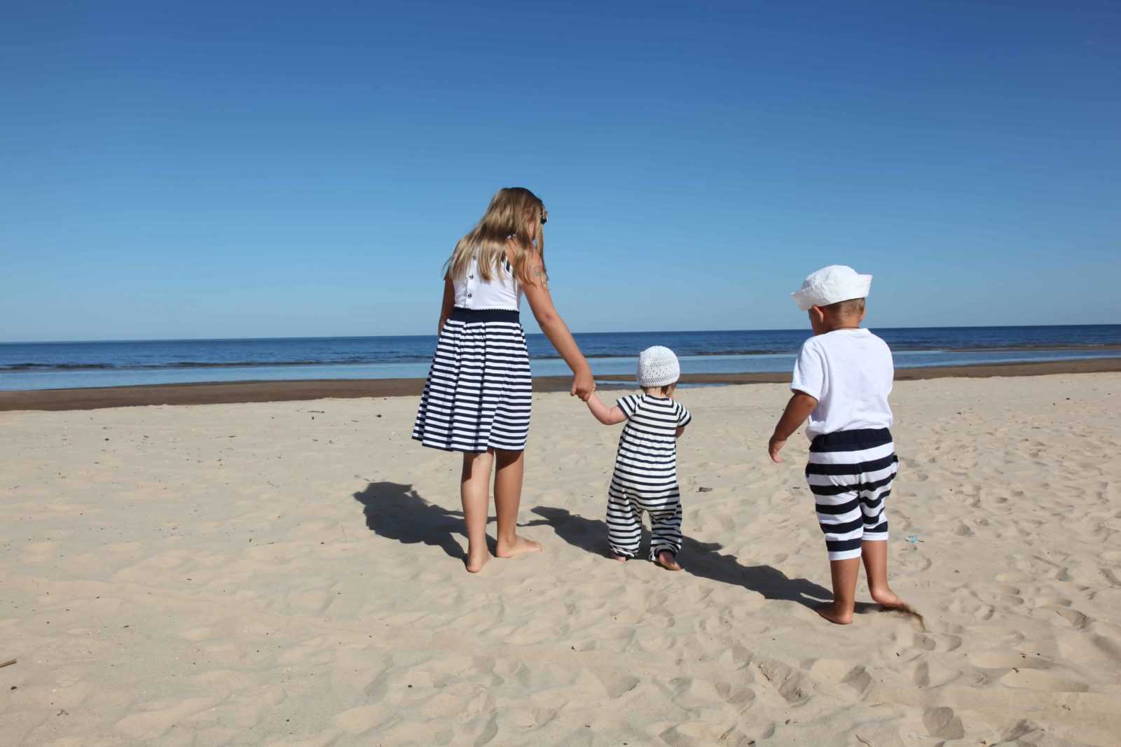 children in beach's sand